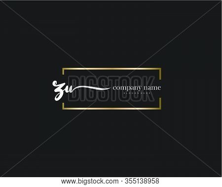 Zu Initial Handwriting Minimalist Logo Vector. Logo For Beauty, Skincare, Fashion And Business