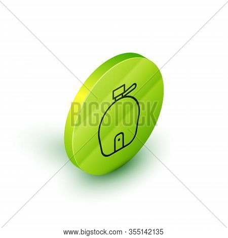 Isometric Line Canteen Water Bottle Icon Isolated On White Background. Tourist Flask Icon. Jar Of Wa