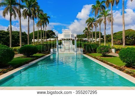 Laie Hawaii Temple On Oahu, Hawaii