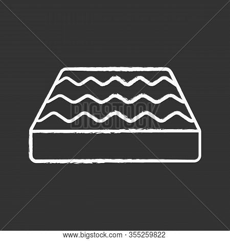 Orthopedic Bed Mattress Chalk Icon. Memory Foam, Latex, Innerspring Mattress. Bedding. Isolated Vect