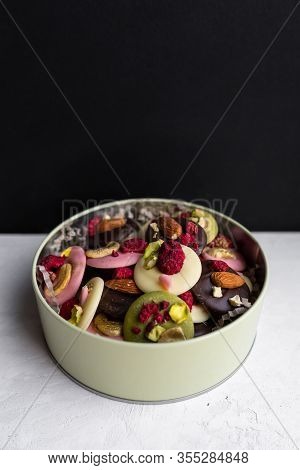 Strawberry And Matcha Chocolate Mediants With Nuts