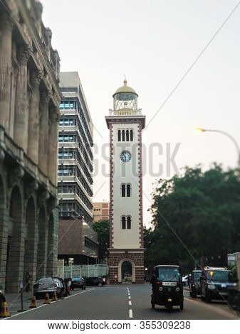 Tourist Attraction Colombo Tower Clock Lighthouse. Colombo / Sri Lanka - 02.08.2018