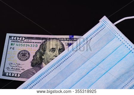 Money In The United Stated Of America Usd And Mask Guard Face Earloop Surgical For Doctor, People Ta