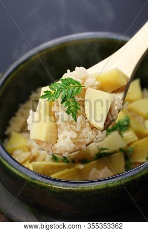 bamboo shoots rice, takenoko gohan, japanese food