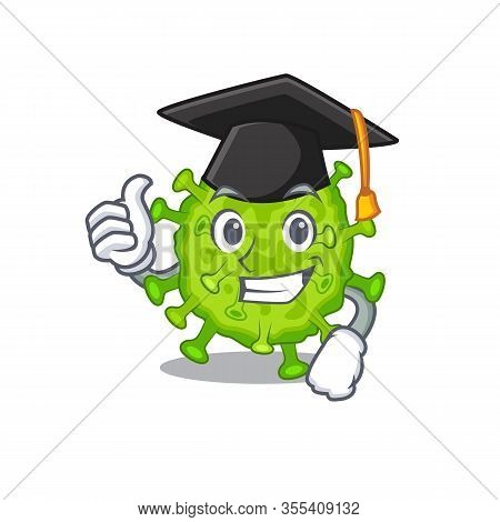 A Picture Of Virus Corona Cell With Black Hat For Graduation Ceremony