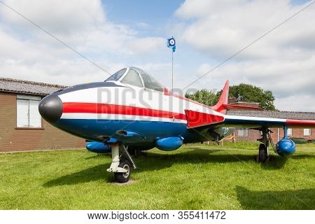 Carlisle, England - May 30:  Hawker Hunter F51 Is Pictured At Solway Aviation Museum In Cumbria, Eng