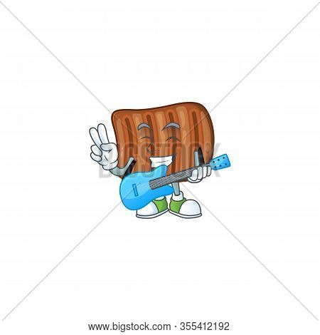 Supper Talented Roasted Beef Cartoon Design With A Guitar