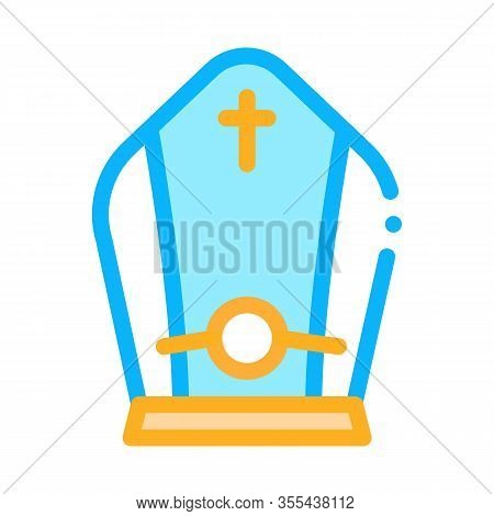 Papal Tiara Icon Vector. Outline Papal Tiara Sign. Isolated Contour Symbol Illustration