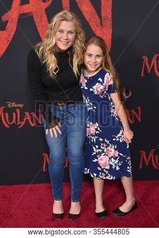 LOS ANGELES - MAR 09:  Alison Sweeney and Megan Sanov arrives for âMulanâ World Premiere on March 09, 2020 in Hollywood, CA                