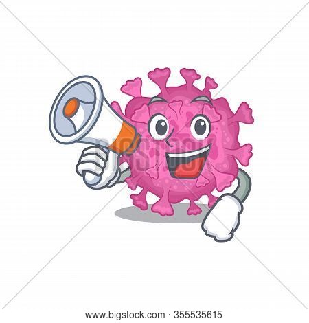 An Icon Of Corona Virus Organic Holding A Megaphone