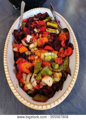 Cooking Vegetable Stew From A Mixture Of Different Vegetables