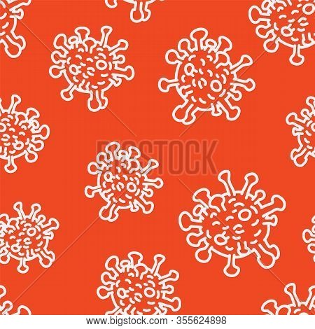 Vector Covid-19 Coronavirus Seamless Repeating Pattern. Lava Lush Color.