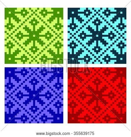 Flat Colorful Beautiful Decorative Ethnic Woven (anyaman) Background Texture 10