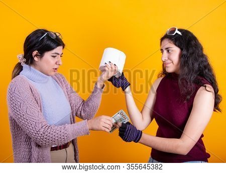 A Retail Arbritager Selling Tp (toilet Paper) During Coronavirus Pandemic As Supermarkets Are Emptie