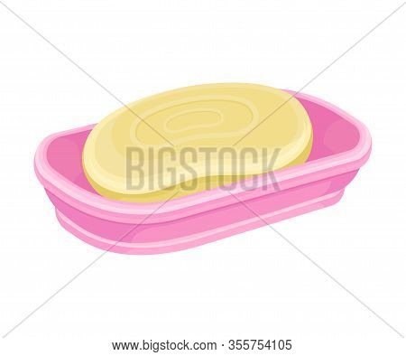 Bar Of Perfumed Antibacterial Soap Rested In Soap Box Vector Illustration