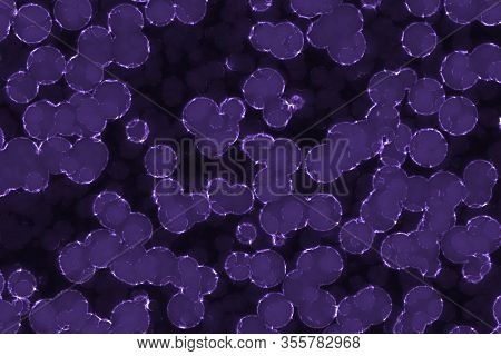 Modern Design Purple Many Bio Unicellulars Computer Graphic Background Illustration