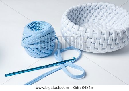 Knitted Crochet Baskets. Knitting Crochet From Knitting Yarn