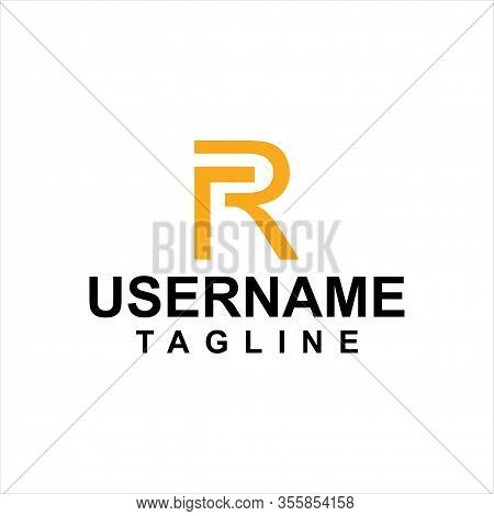Rr R Letter Logo With Shattered Broken Pink Vector
