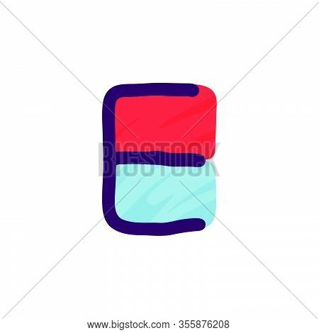 E Letter Logo In Kids Paper Applique Style. Perfect For Cute Identity, Funny Craft Package, Holidays