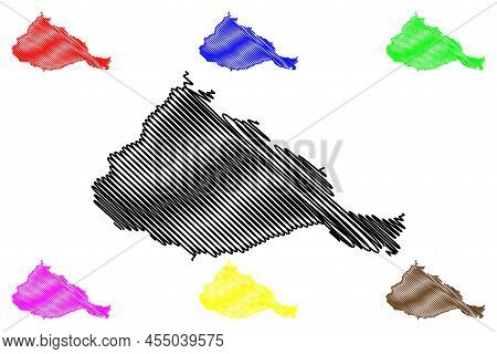 Anafi Island (hellenic Republic, Greece, Greek Island) Map Vector Illustration, Scribble Sketch Anap