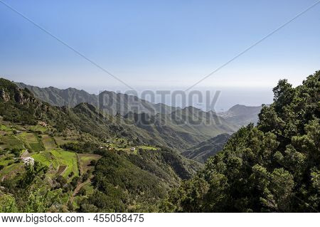 Panoramic View On Green Mountains Of Anaga National Park, North Of Tenerife, Canary Islands, Spain