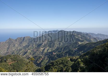 Panoramic View On Green Mountains Of Anaga National Park, North Of Tenerife, Canary Islands, Spain