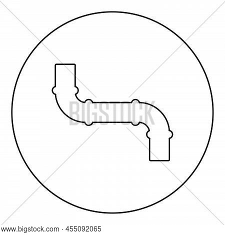 Pipe Icon In Circle Round Black Color Vector Illustration Image Outline Contour Line Thin Style Simp