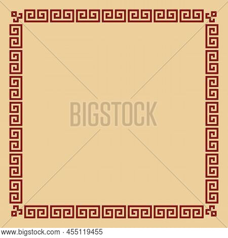 Greek Key Pattern Square Frame. Decorative Ancient Meander