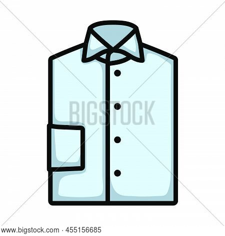 Folded Shirt Icon. Editable Bold Outline With Color Fill Design. Vector Illustration.