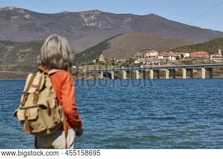 Picturesque Lake And Mountain Landscape In Castilla Leon. Riano, Spain