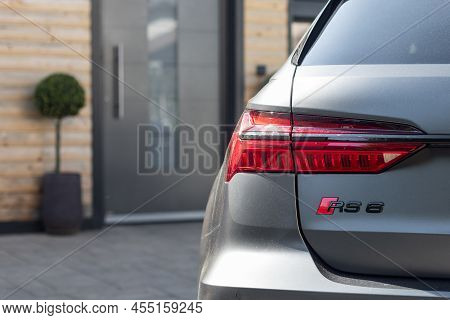 Slovenia, Ljubljana - May 12 2022: Audi Rs6 Car In Gray Color