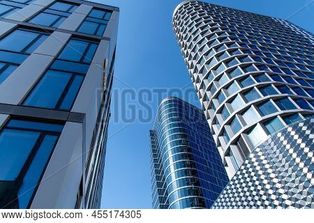 Katowice, Silesia, Poland; March, 19th, 2022: New Corporate Buildings On Zabrska Street In The Cente