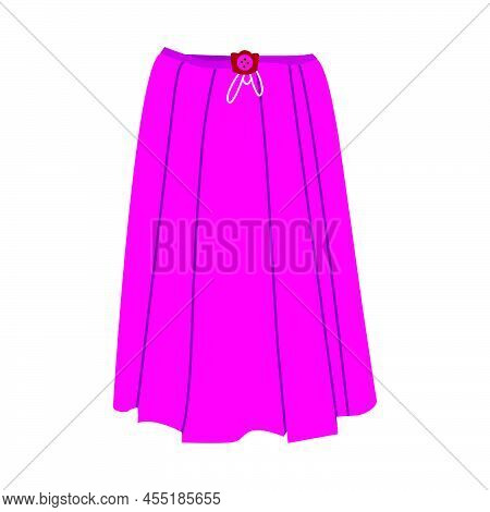 Women Bottom Skart Pink Color. On White Background