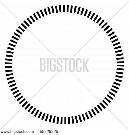 Geometric Circle Element With Dashed Lines. Geometric Radial, Radiating Element