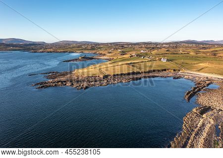 Aerial View Of The Amazing Rocky Coast At Rahan Far By Dunkineely, St Johns Point In County Donegal 