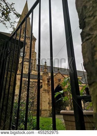 An External View Of The Old Church And Graveyard In The Historic Town Of Dalkeith In Lothian, Scotla