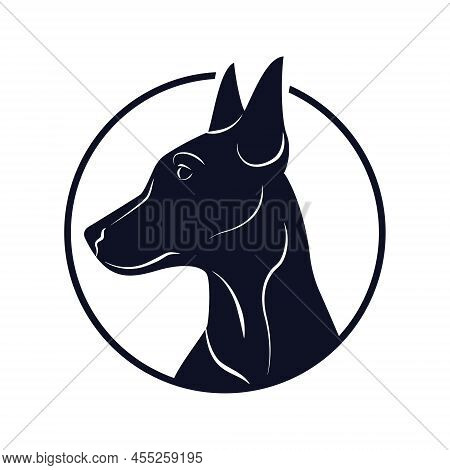 Doberman Logo. Logotype With Beautiful Dog. Doberman.