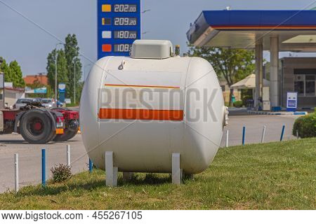 Propane Butane Natural Gas Tank Bottle Over Ground