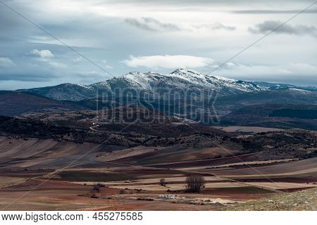 View Of The Peak Ocejon Belonging To The Mountain Range Of Ayllon