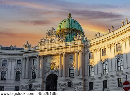 Hofburg Palace On St. Michael Square (michaelerplatz) At Sunrise, Vienna, Austria