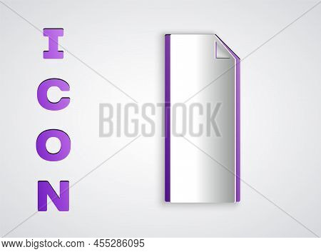 Paper Cut Grip Tape On A Skateboard Icon Isolated On Grey Background. Paper Art Style. Vector