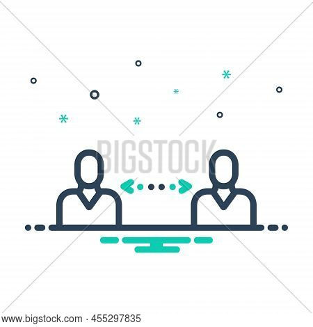 Mix Icon For Far Away Long-distance Social-distancing Distant Faraway Gap People