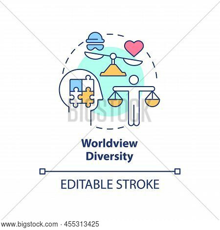 Worldview Diversity Concept Icon. Moral Development Abstract Idea Thin Line Illustration. Ethical Va