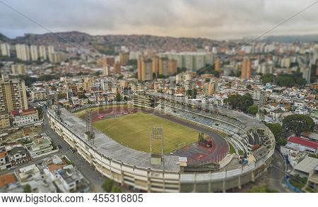 Caracas, Venezuela- February 20, 2022: Panorama Of The Brigido Iriarte National Olympic Stadium, Min