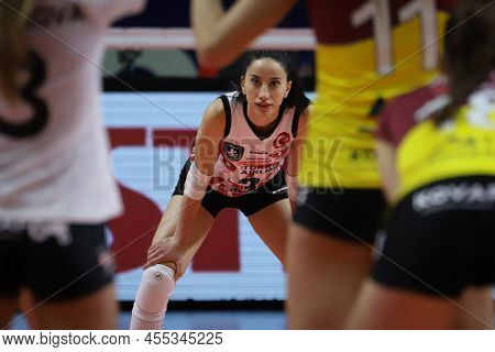 Istanbul, Turkey - December 21, 2021: Berin Yildirim In Turkish Airlines Vs Vk Dukla Liberec Cev Cha
