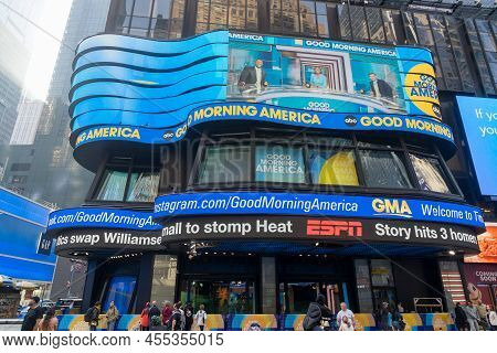 Horizontal View Of The Iconic Times Square Studios, A Television Studio That Is Home To Abc News' Go