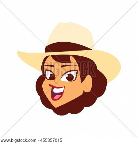 Isolated Cumbia Dancer Face Colombian Culture Vector Illustration