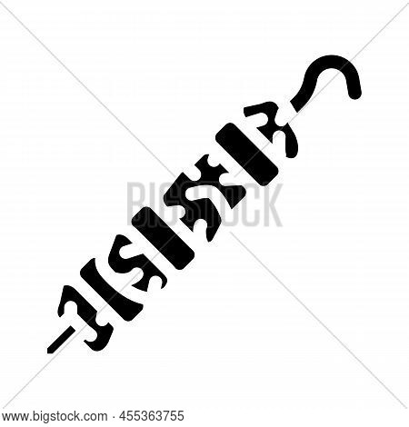 Shashlik Bbq Fried Meat Glyph Icon Vector. Shashlik Bbq Fried Meat Sign. Isolated Contour Symbol Bla