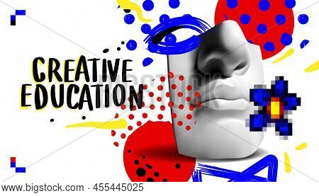 Creative Education, Conterporary Web Banner, Vector Illustration
