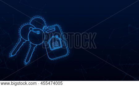 For Rent House, Concept. Real Estate Agent Holds The Key From The Home. Vector Stock Illustration
